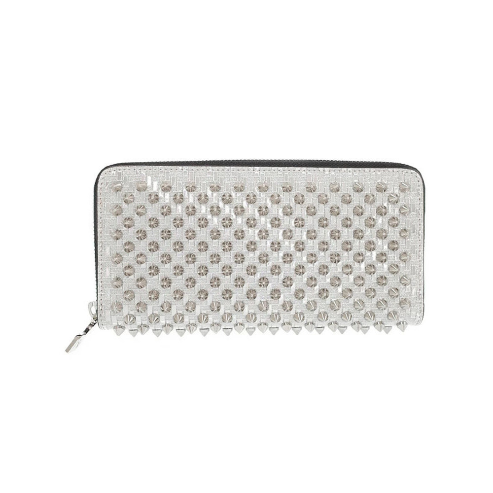 Christian Louboutin Panettone Spike Studs Glitter Round Long Wallet Zipper